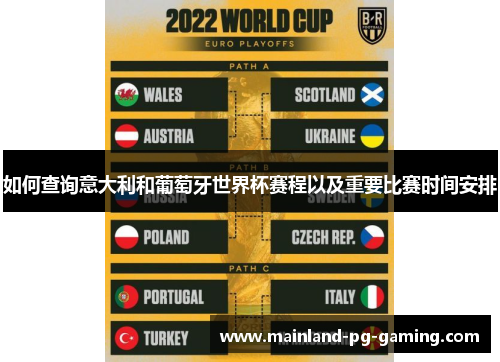 如何查询意大利和葡萄牙世界杯赛程以及重要比赛时间安排